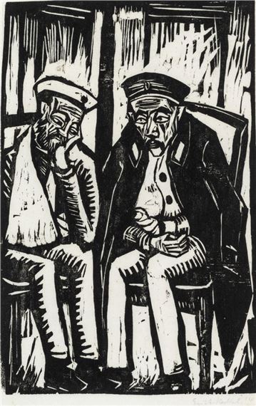 Zwei Verwundete by Erich Heckel, 1914