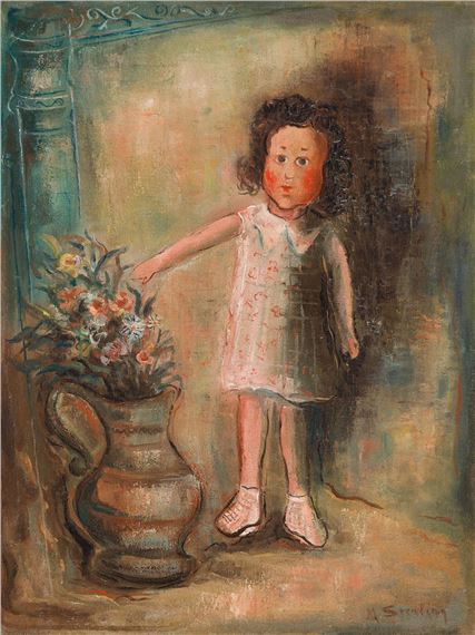 Little girl with flowers by Marc Sterling