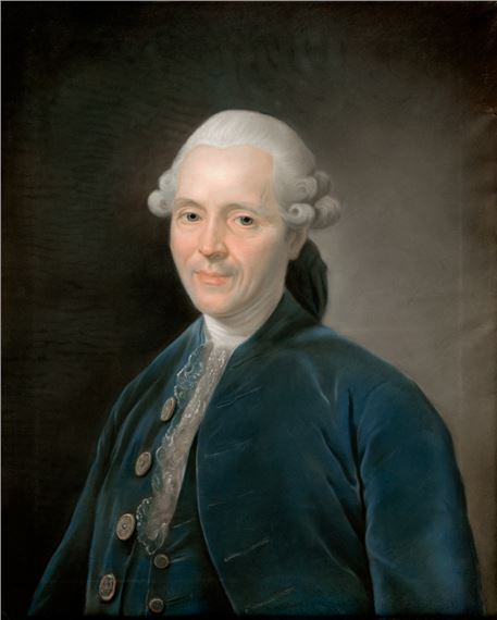 Bildnis eines Mannes im blauen Samtmantel mit Spitzenkragen