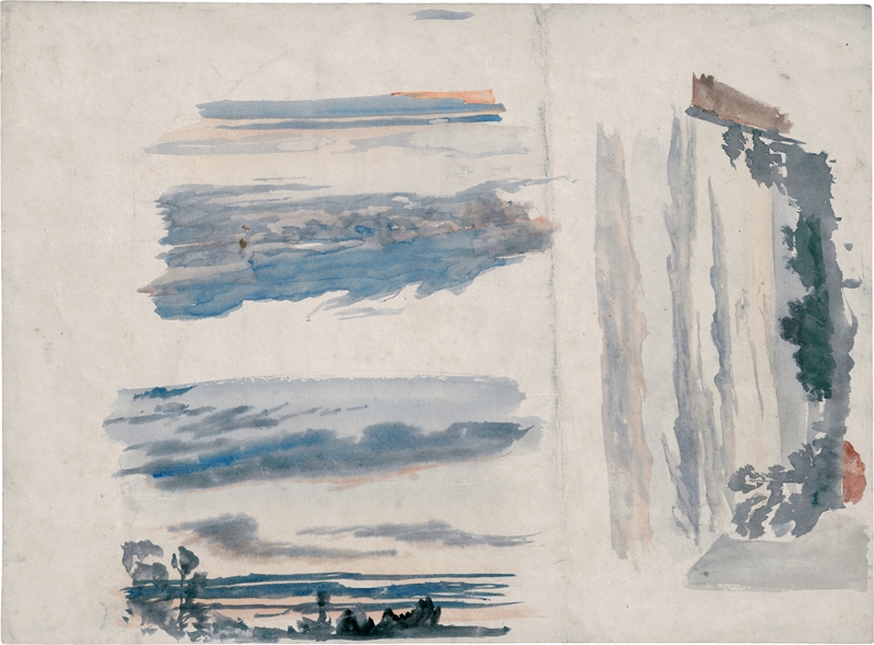 Artwork by German School, 18th Century, Spiegelungen und Wolkenstudien, Made of Watercolor on wove paper