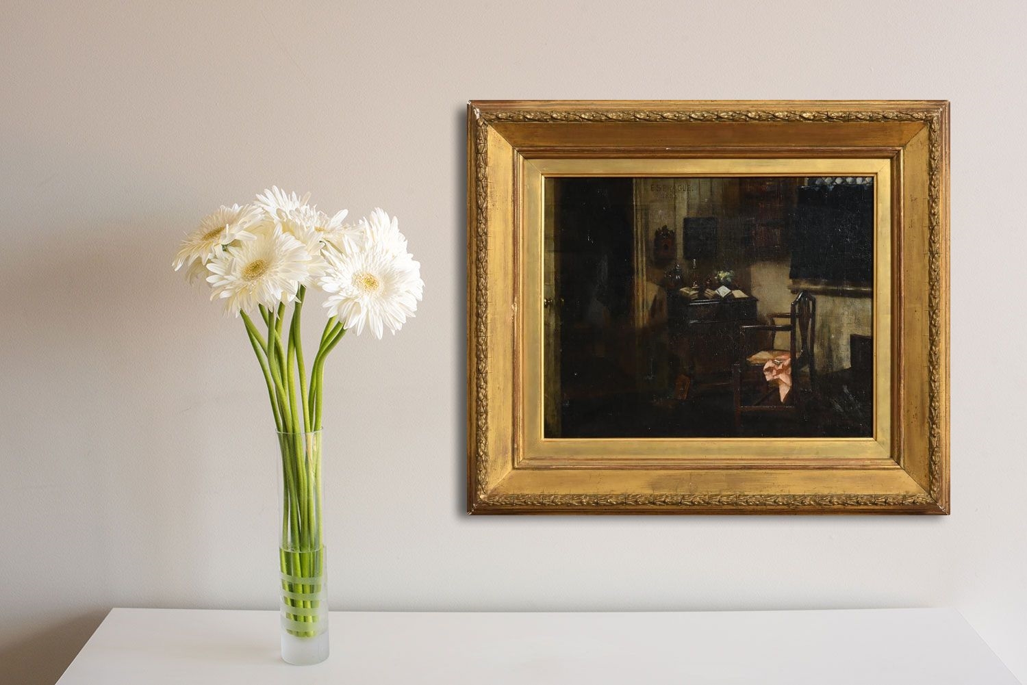 Artwork by Edith Sprague, An Interior Scene, Made of oil on canvas