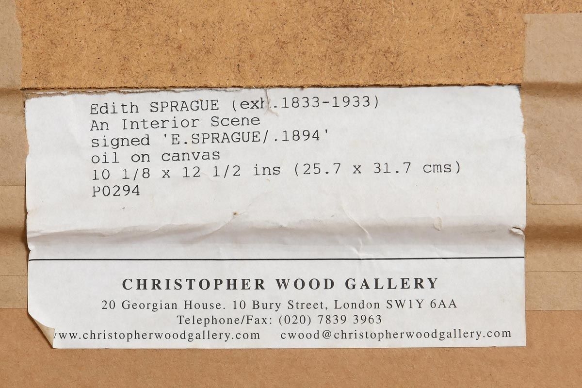 Artwork by Edith Sprague, An Interior Scene, Made of oil on canvas