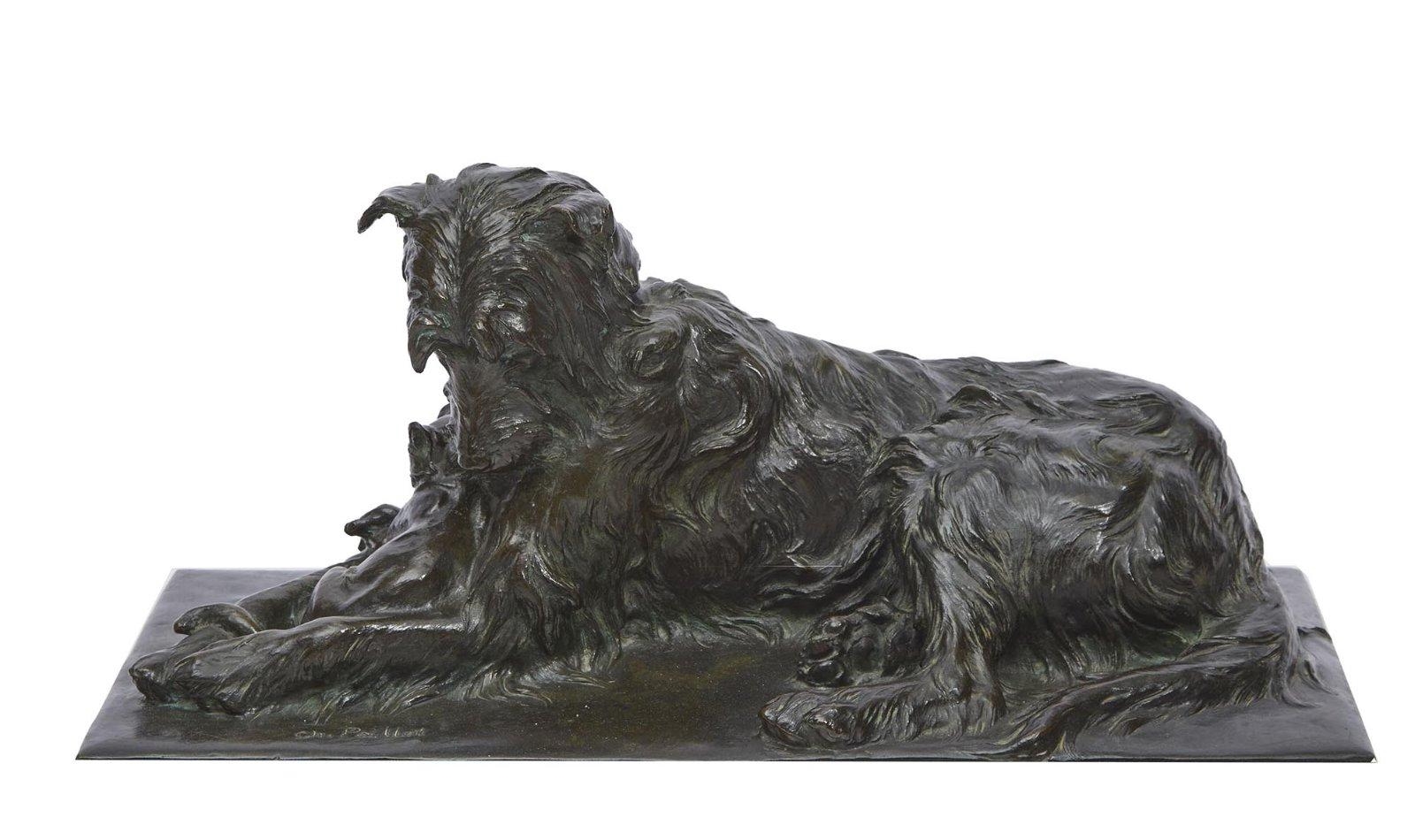 Artwork by Charles Paillet, Les deux amis, Made of Bronze group with brown patina