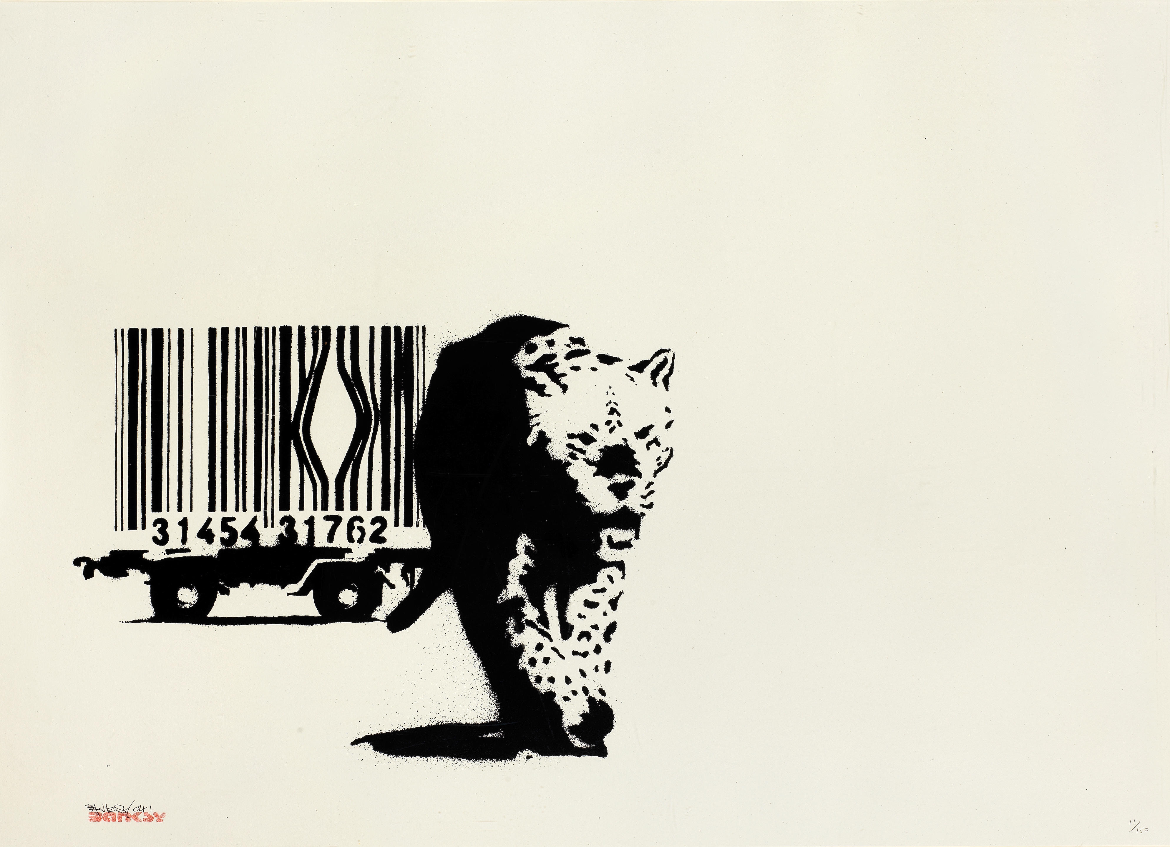 Banksy | Barcode Leopard (2004) | MutualArt