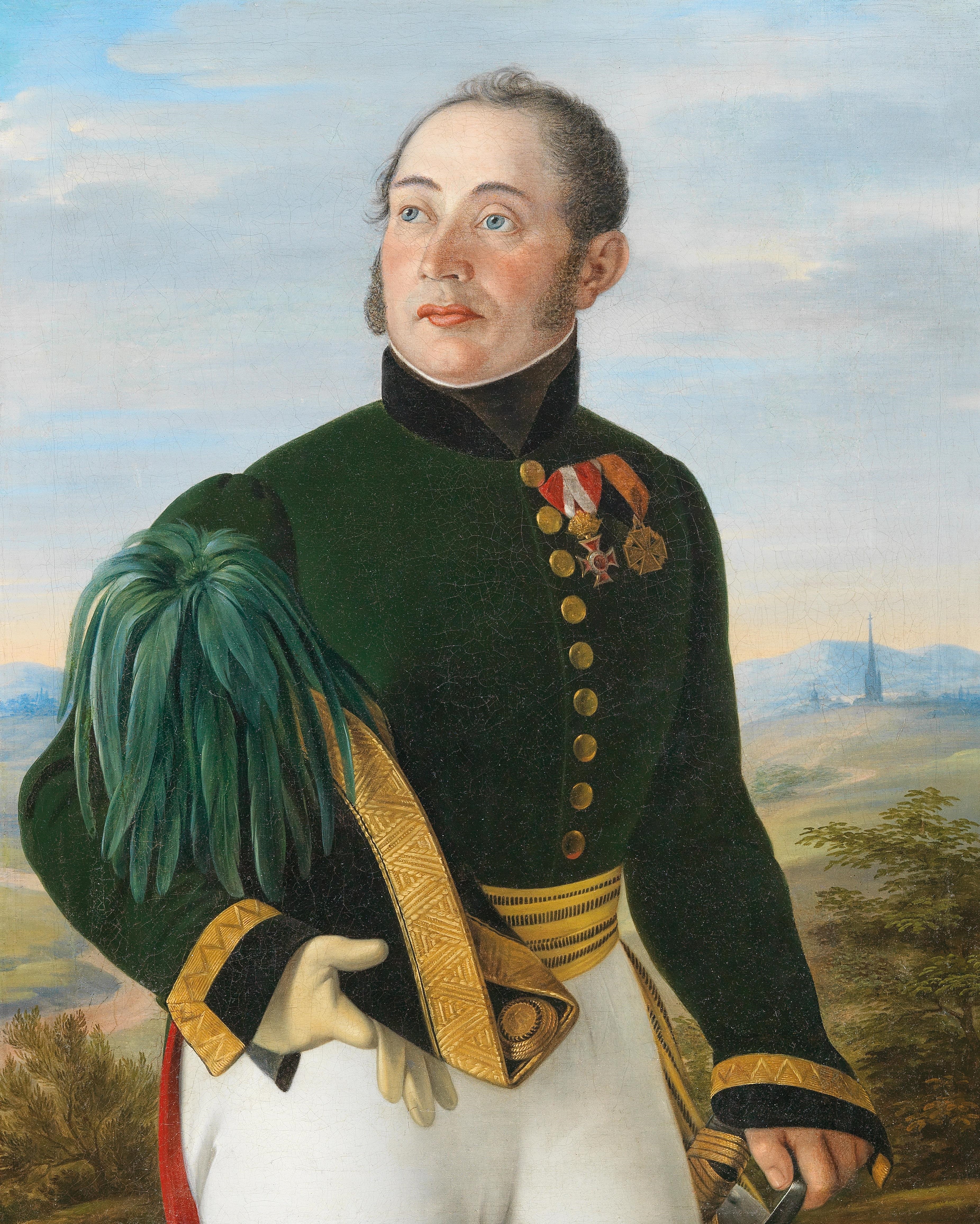 Artwork by Philipp Karl Peter‏ Stöhr, Friedrich von Spannoghe in der Uniform eines Stabsoffiziers des k. k. General-Quartiermeisterstabs