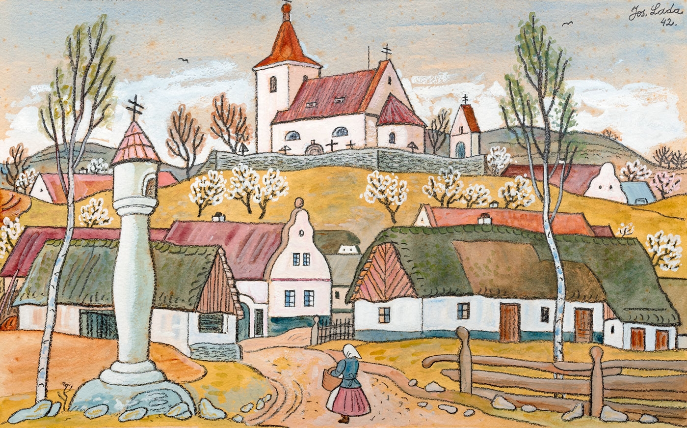 Spring Path into the Village by Josef Lada, 1942