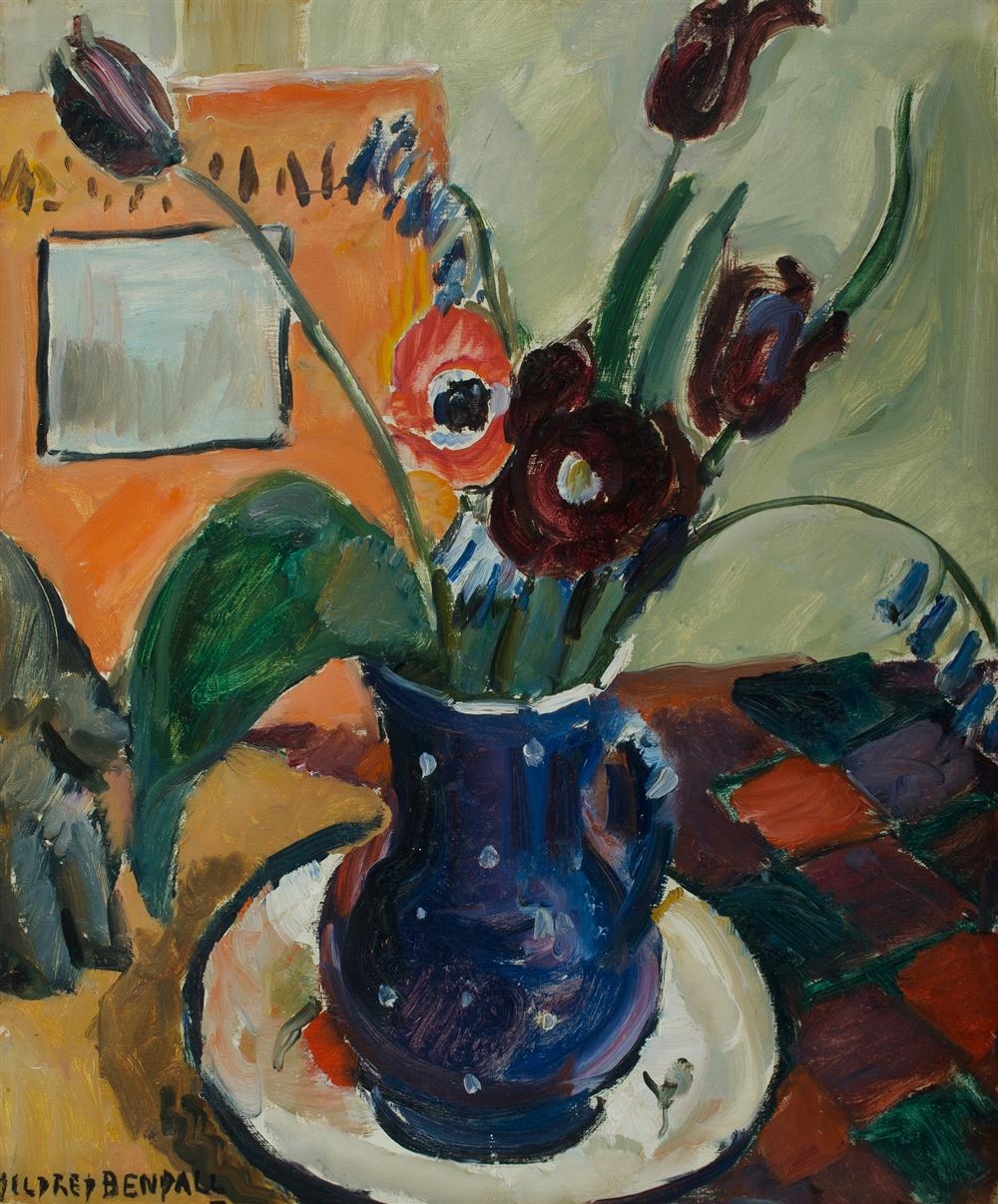 Artwork by Mildred Bendall, Tulips, Made of Oil on Canvas