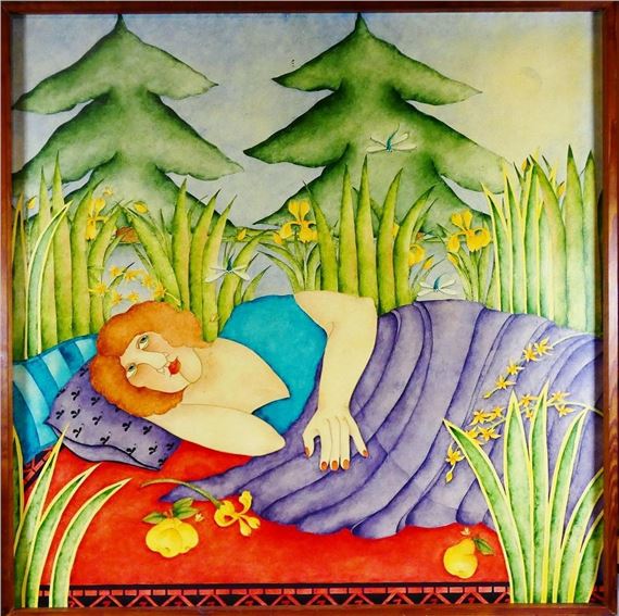Trying to Sleep with Pears on a Red Rug - Ann Hunsberger