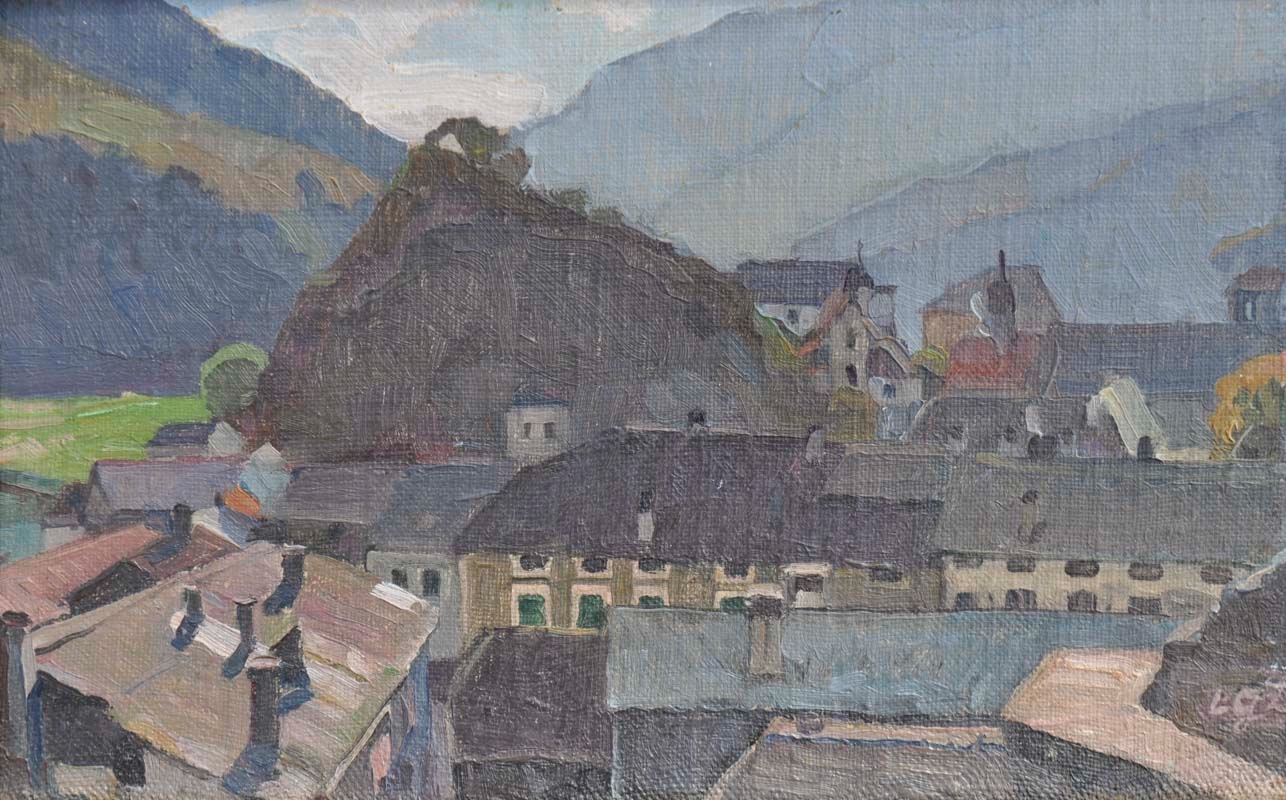 Artwork by Ludwig Girardi, TETTI DI CHIUSA, Made of Oil on canvas on cardboard