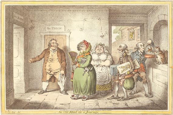 An Old Maid on a Journey (BM 10300) by James Gillray, 1804