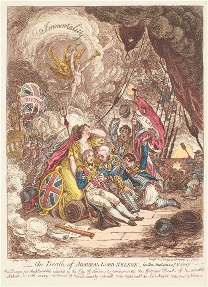 The Death of Admiral-Lord-Nelson - in the Moment of Victory! (BM 10442) by James Gillray, 1805