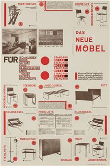 Reprint of the leaflet  Das Neue Möbel as poster - Hajnal Lengyel-Pataky