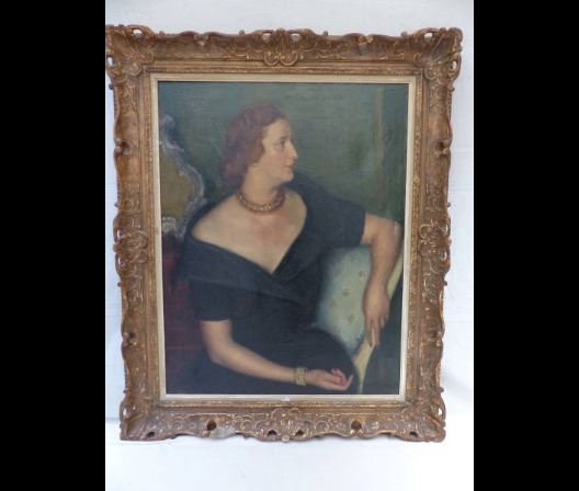 "Portrait d’une femme accoudée" by Léonid Frechkop, 1951