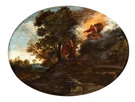 Mosè sul Monte Sinai by Roman School, 17th Century