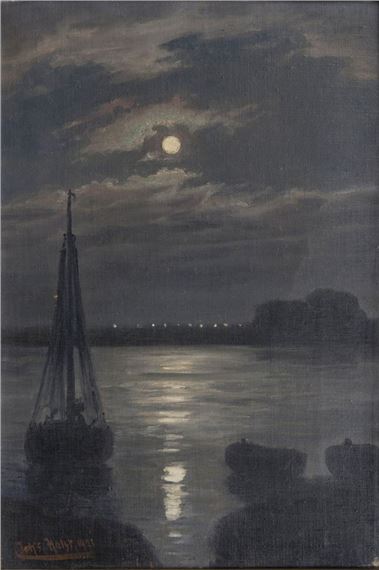NIGHT OVER THE ELBE by Johannes Holst, 1921