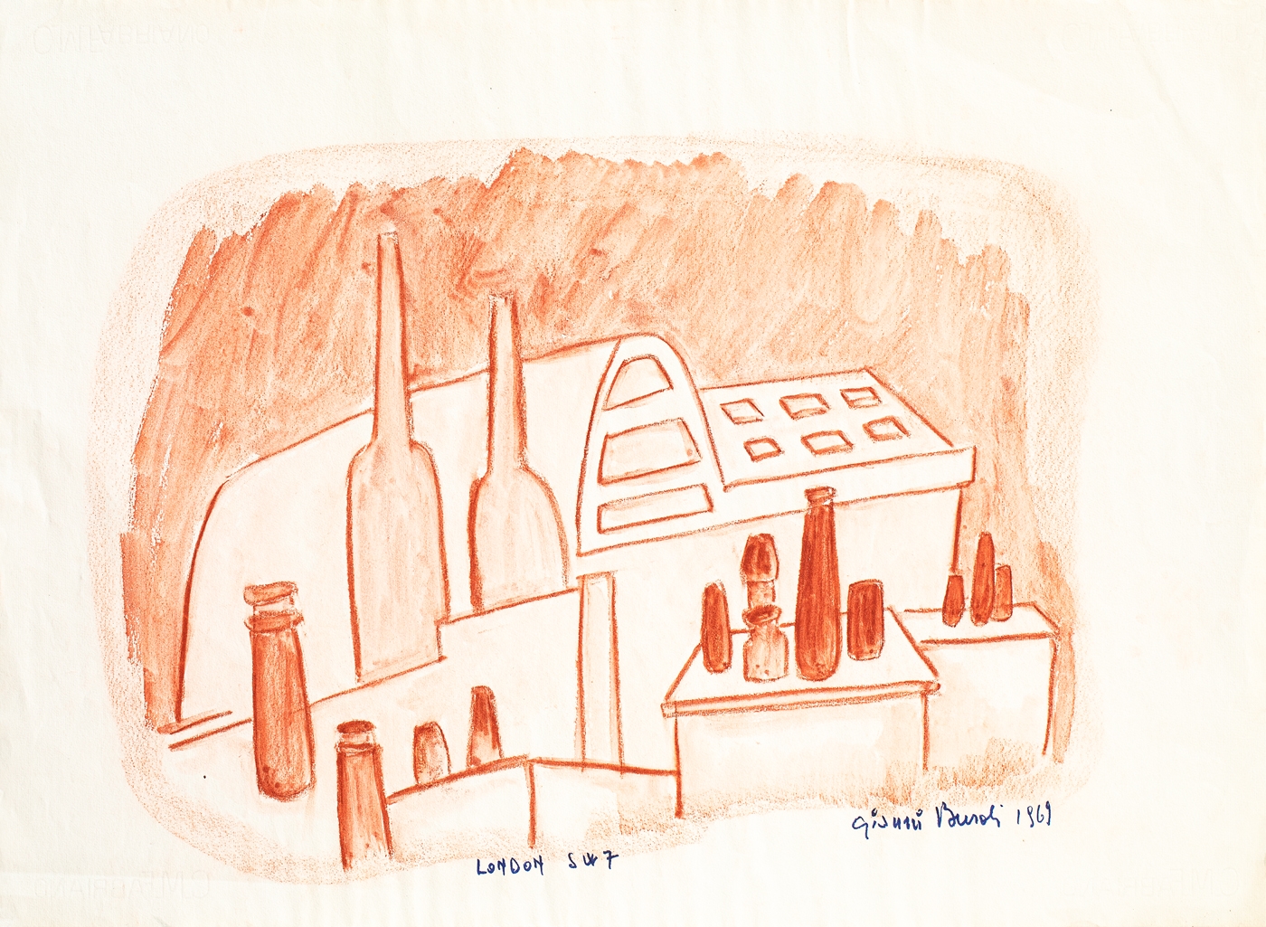 Artwork by Gianni Busoli, London SW7, Made of Mixed media on paper