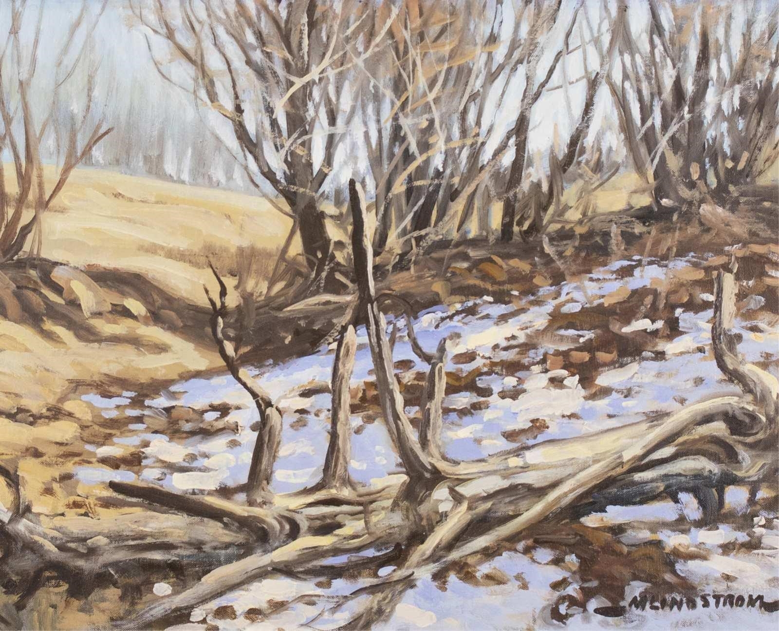 Matt Lindstrom | WINTER SCENE WITH TREES AND DEADFALL | MutualArt