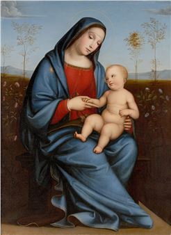 Mary with Child (after Francesco Francia) - Carl Adolf Senff