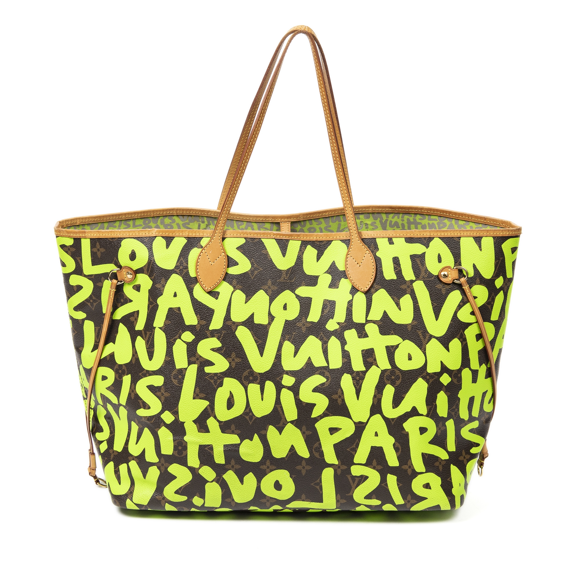 Louis Vuitton  Neon Green and Brown Limited Edition Neverfull GM