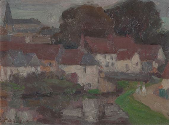 TOWN ON THE SOMME (ALSO KNOWN AS FRENCH VILLAGE: LONG ON THE SOMME) by E. Phillips Fox, circa 1907