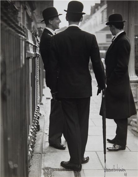 The New Mayfair Edwardians (Peter Coats, William Aykroyd, and Mark Gilbey, Savile Row) by Norman Parkinson, 1948