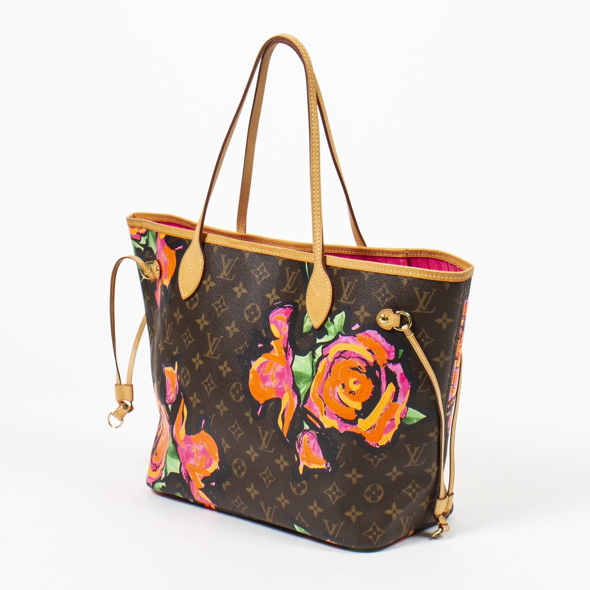 At Auction: Louis Vuitton, LOUIS VUITTON ROSE PINK NEVERFULL SHOULDER BAG