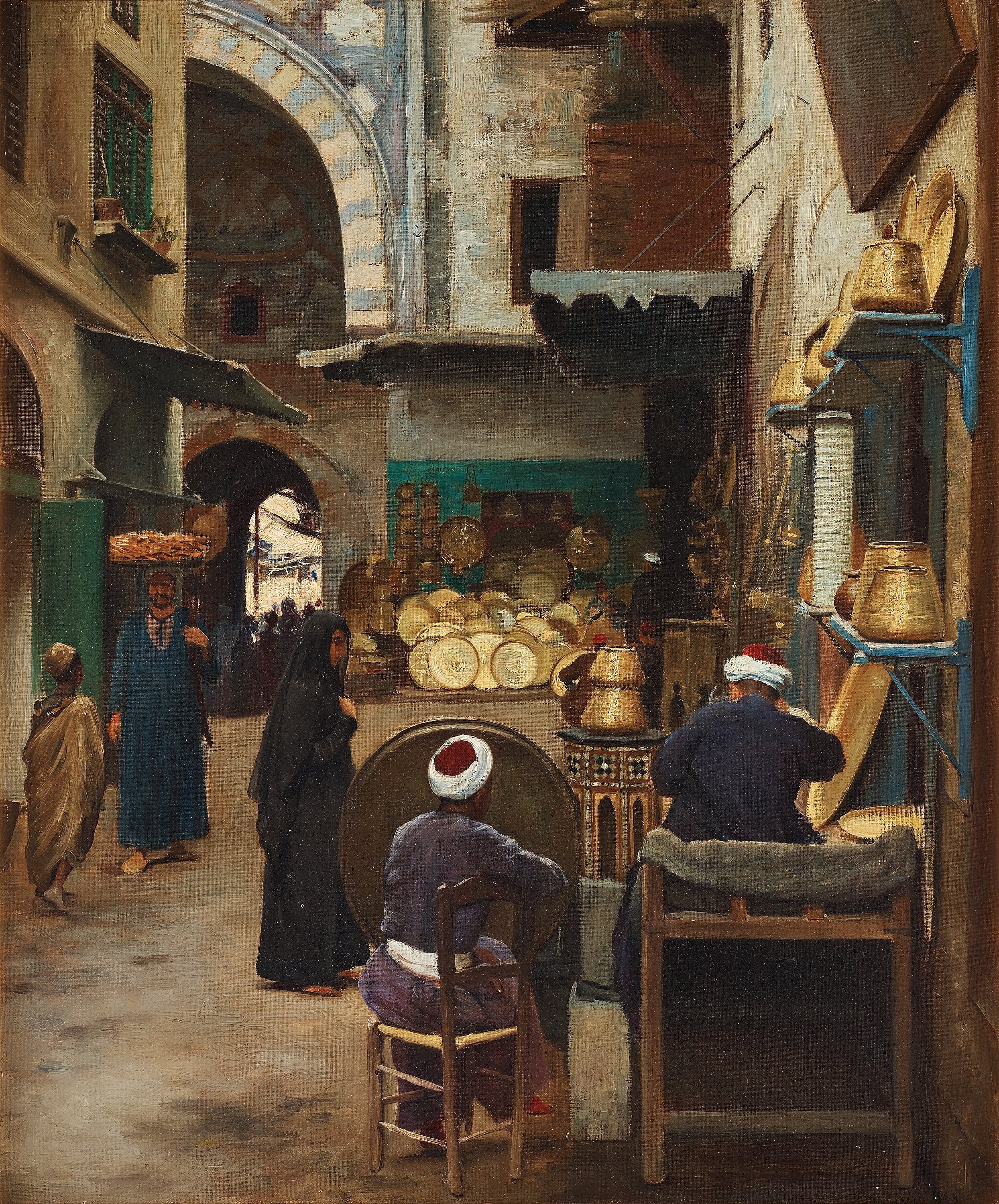 Bazaar scene by Robert Thegerström, 1888