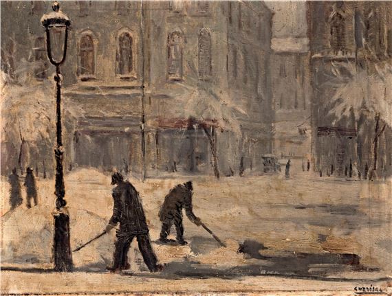 Snow shovelers by Ödön Guzsik