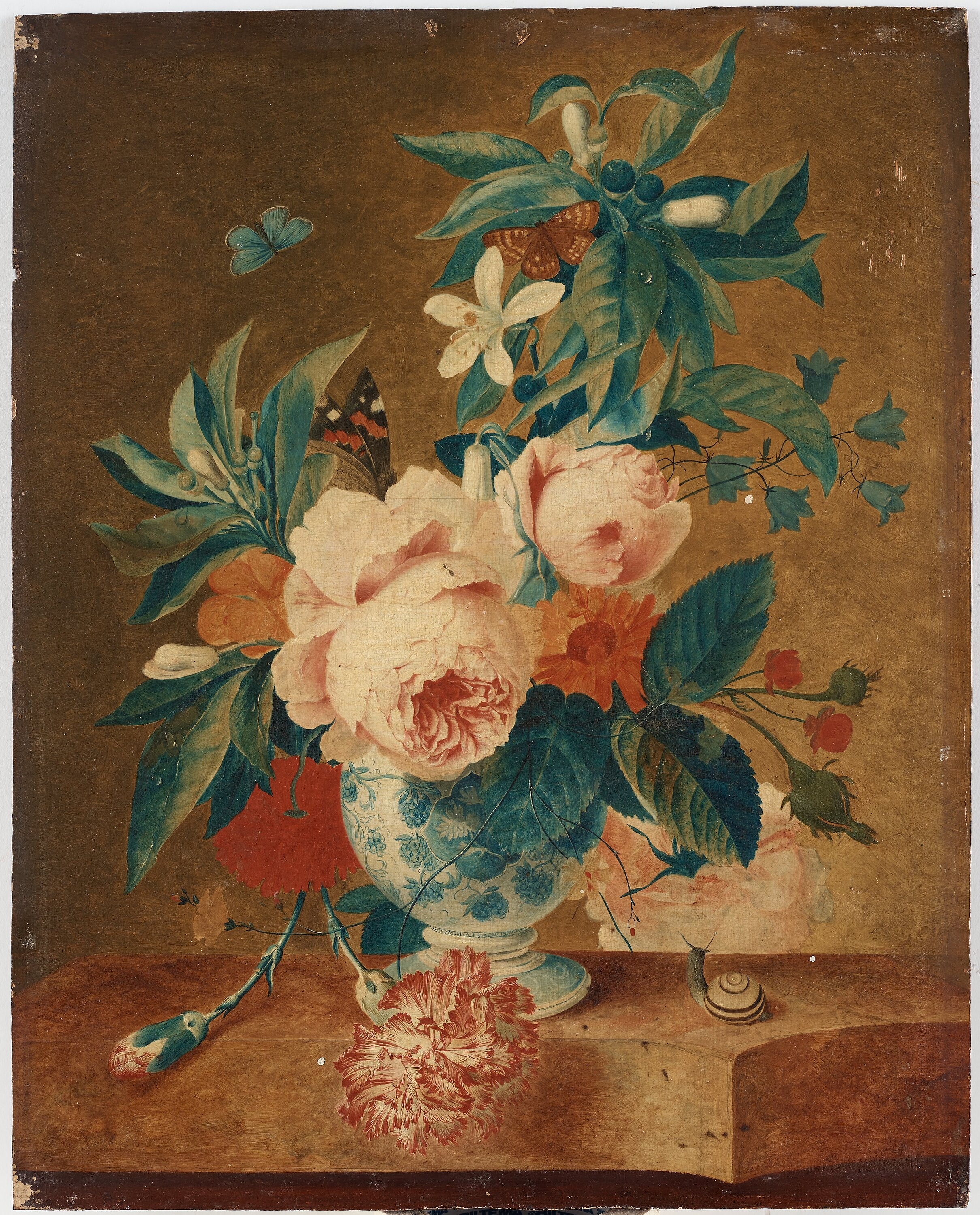 Artwork by Francina Margaretha van Huysum, Still life with flowers, Made of A pair  Panel
