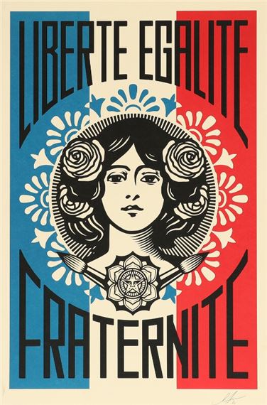 LIBERTÉ EGALITÉ FRATERNITÉ by Shepard Fairey