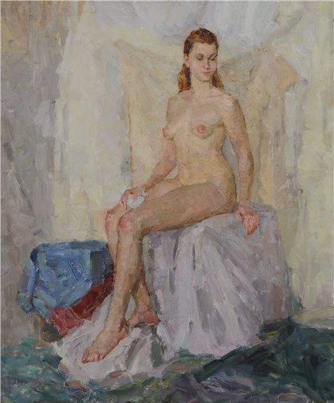 Two Works: A Seated Female Nude and a Standing Female Nude by Alina Semenenko
