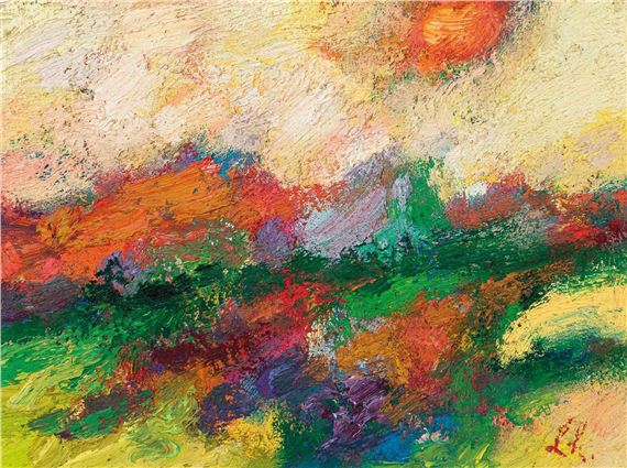 Landscape with Sun by Engelbert L'Hoëst, 1996