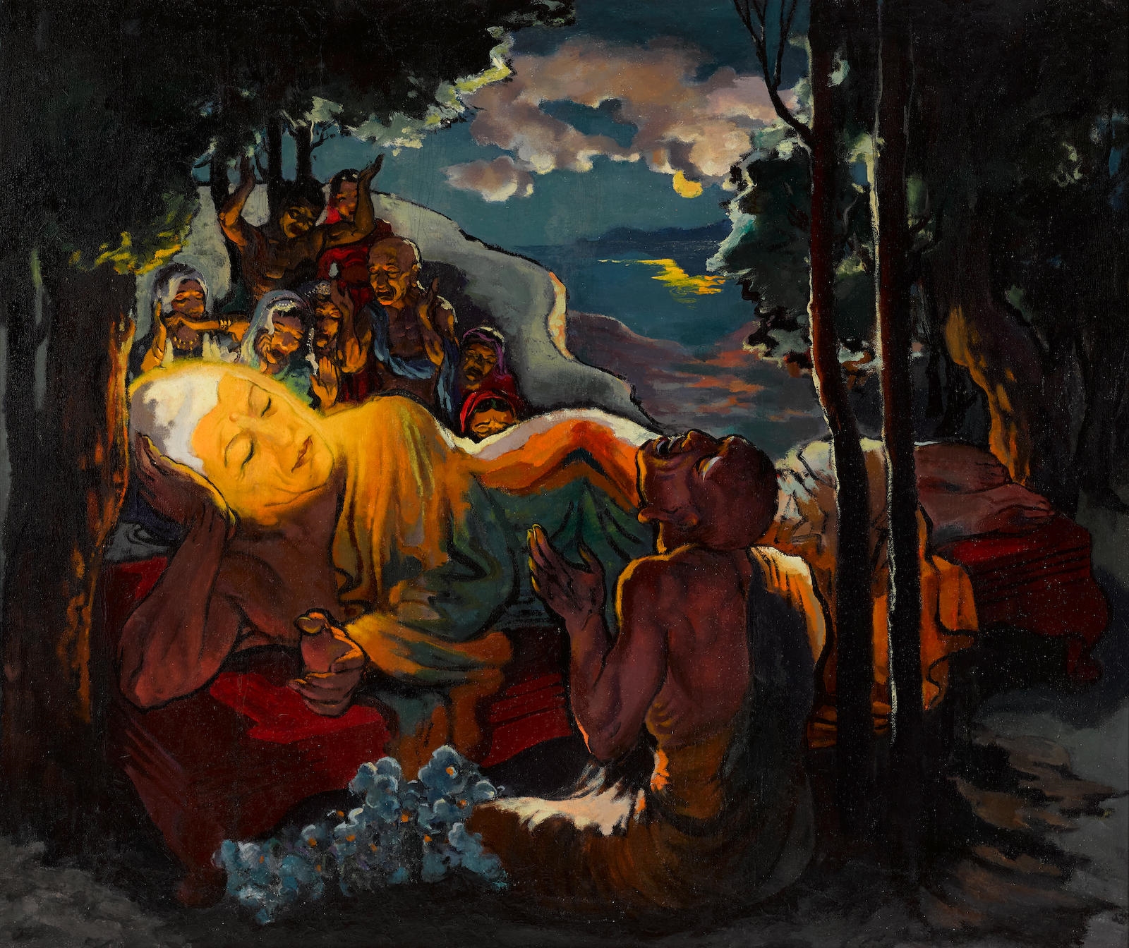 Artwork by Stanton MacDonald-Wright, Death of the Buddha; Homage to Pierre Louÿs (double-sided), Made of oil on canvas