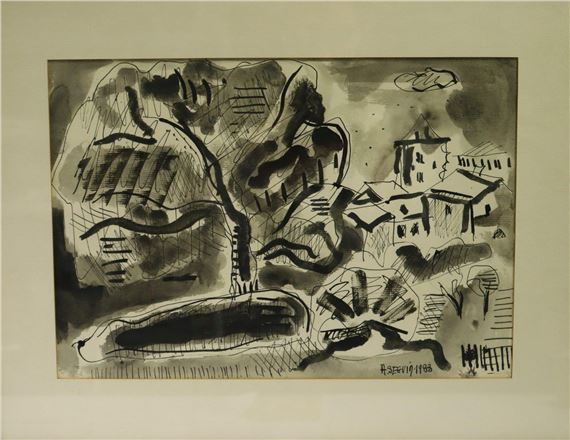 Village de campagne by Adrien Seguin, 1983