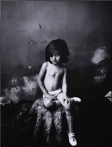 Jan Saudek | Dívka Yid (Little Girl in Underpants and white