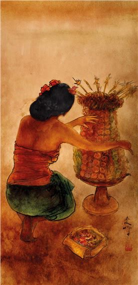 Woman with Offering by Lee Man Fong, circa 1960