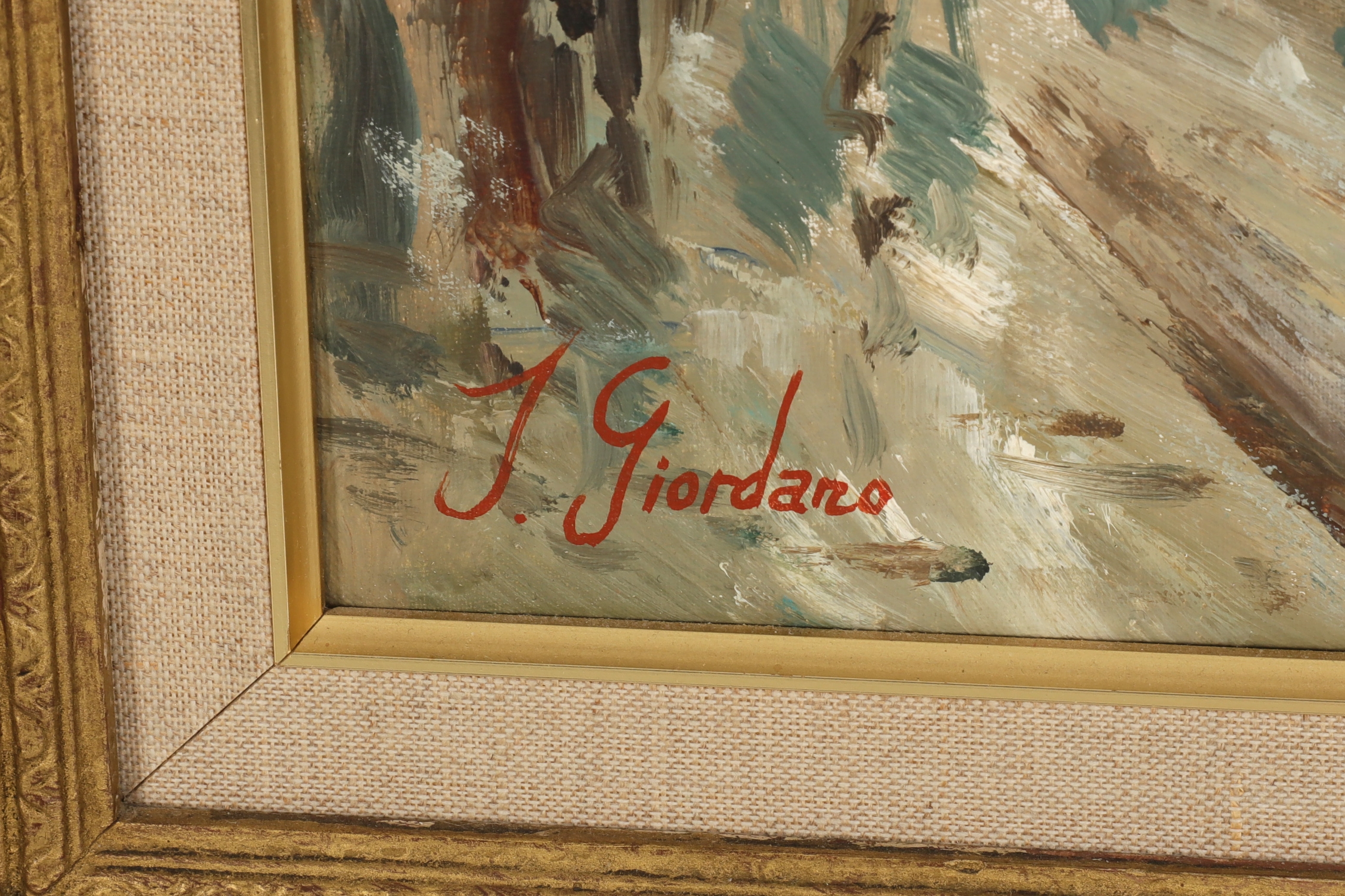 Artwork by Giordano, Parisian street scene, Made of oil on canvas