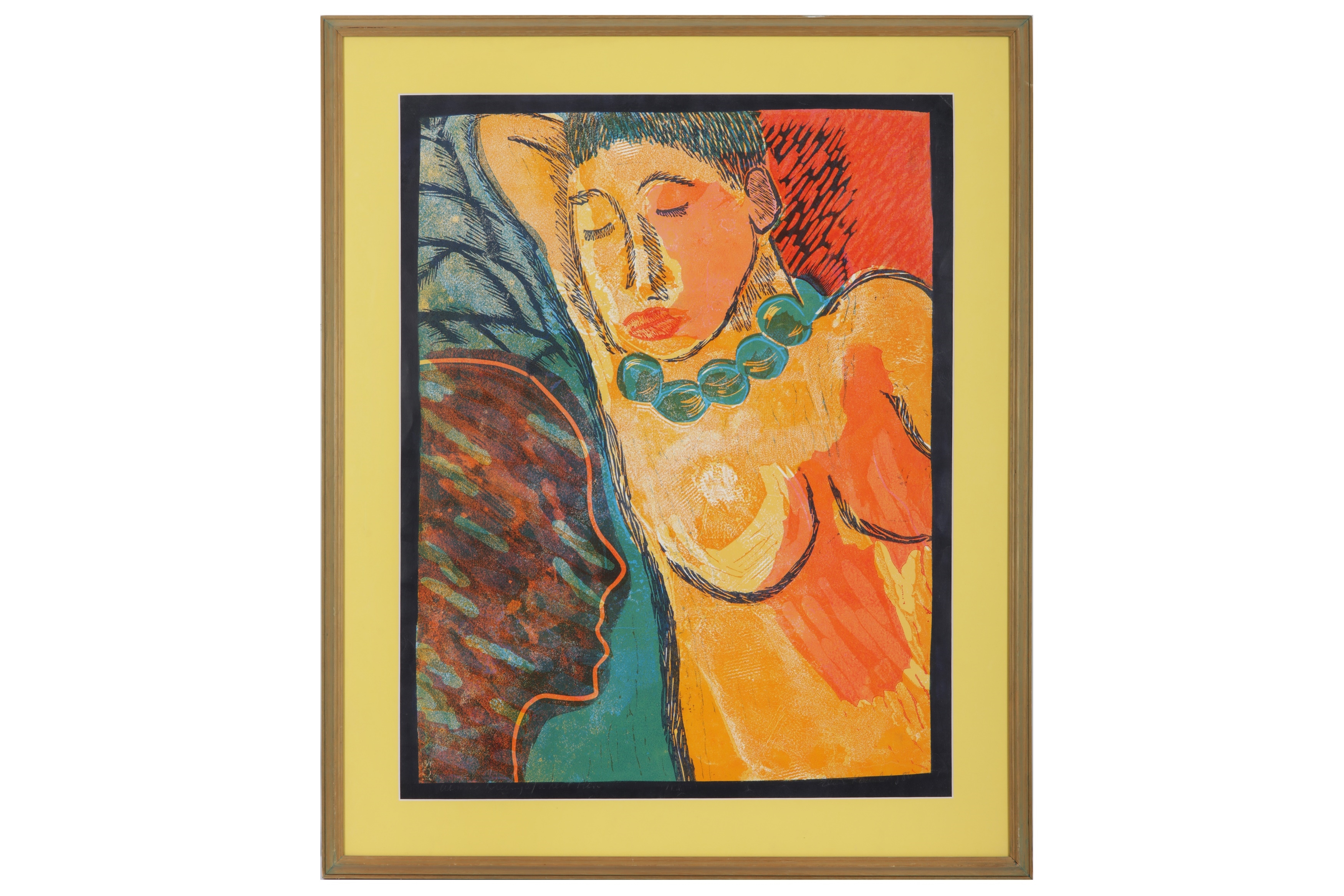 Artwork by Elaine Kowalsky, Woman dream of a real man, Made of screenprint