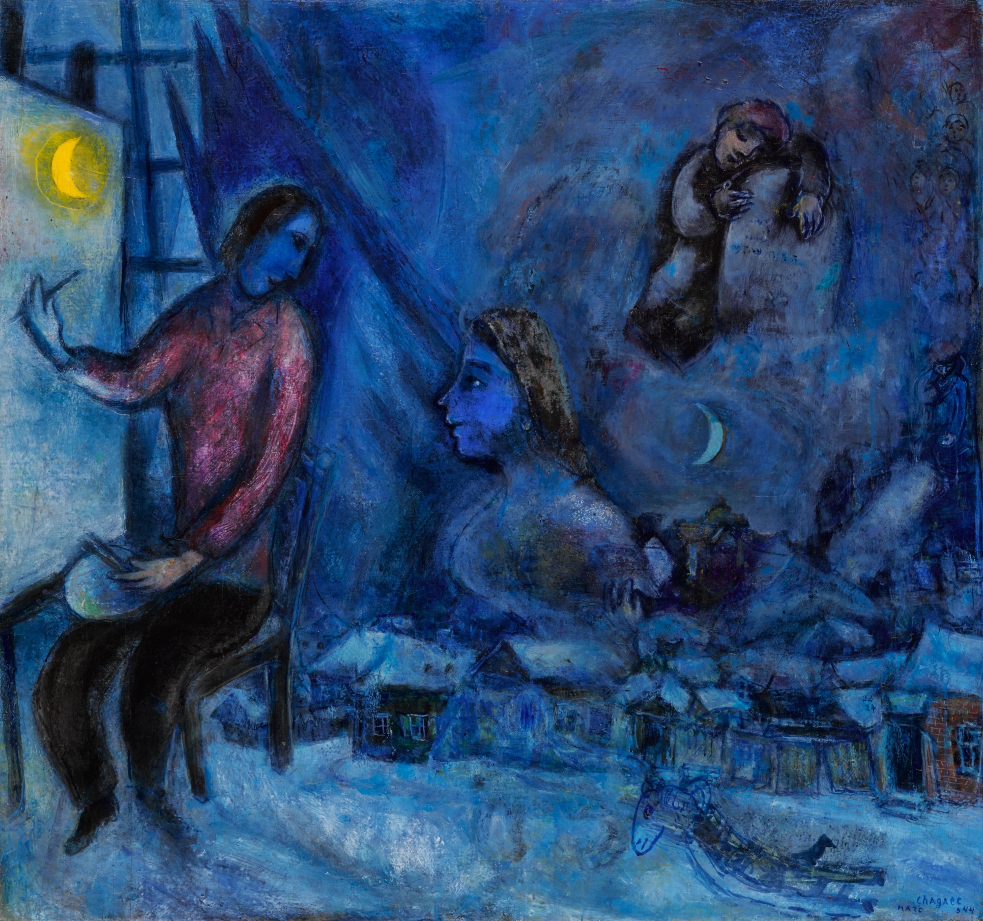 Artwork by Marc Chagall, Hommage au passé (La Ville), Made of Oil on canvas