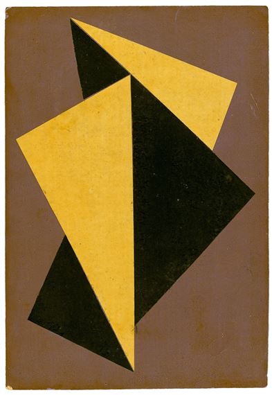 Räumliche Faltung, schwarzweiß vor violett by Hermann Glöckner, 1967–1969