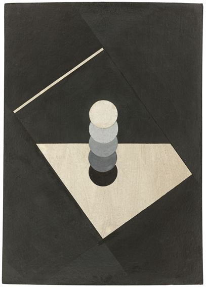 Kreise in Graustufen auf Schwarz und Weiß by Hermann Glöckner, 1936