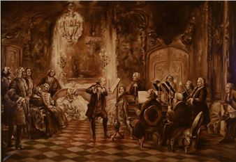 copy after Adolph von Menzel's painting Flute Concerto of Frederick the Great - Adolph von Menzel