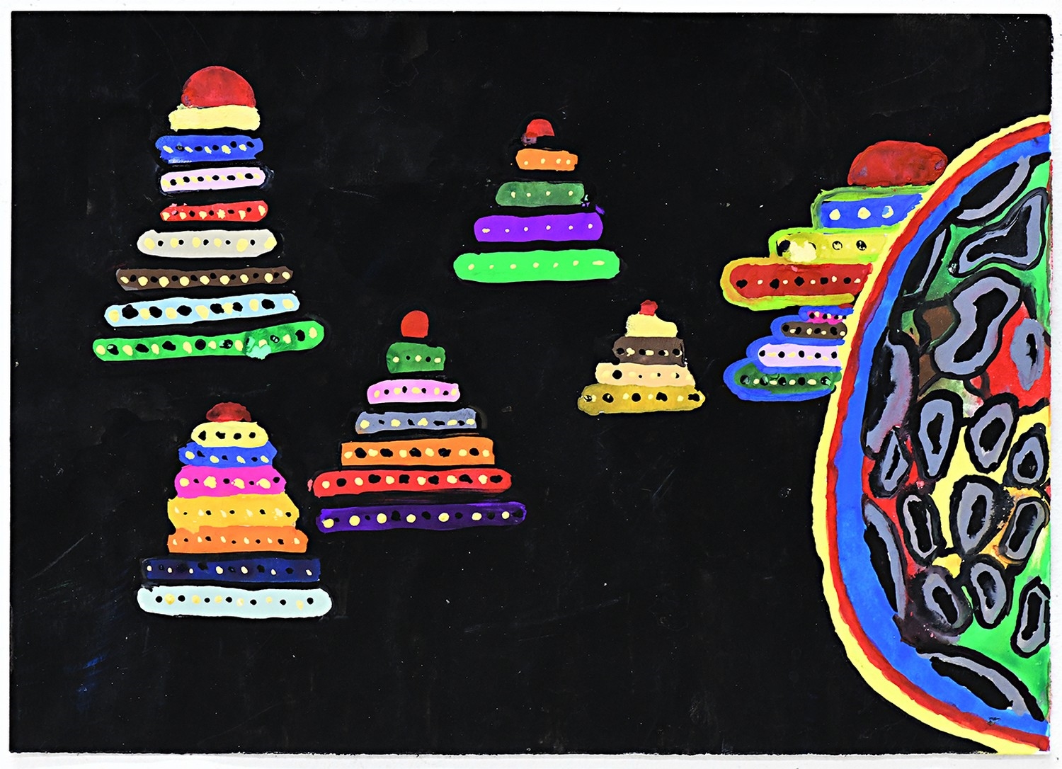 Artwork by Peter Ben, Untitled, Made of gouache on paper