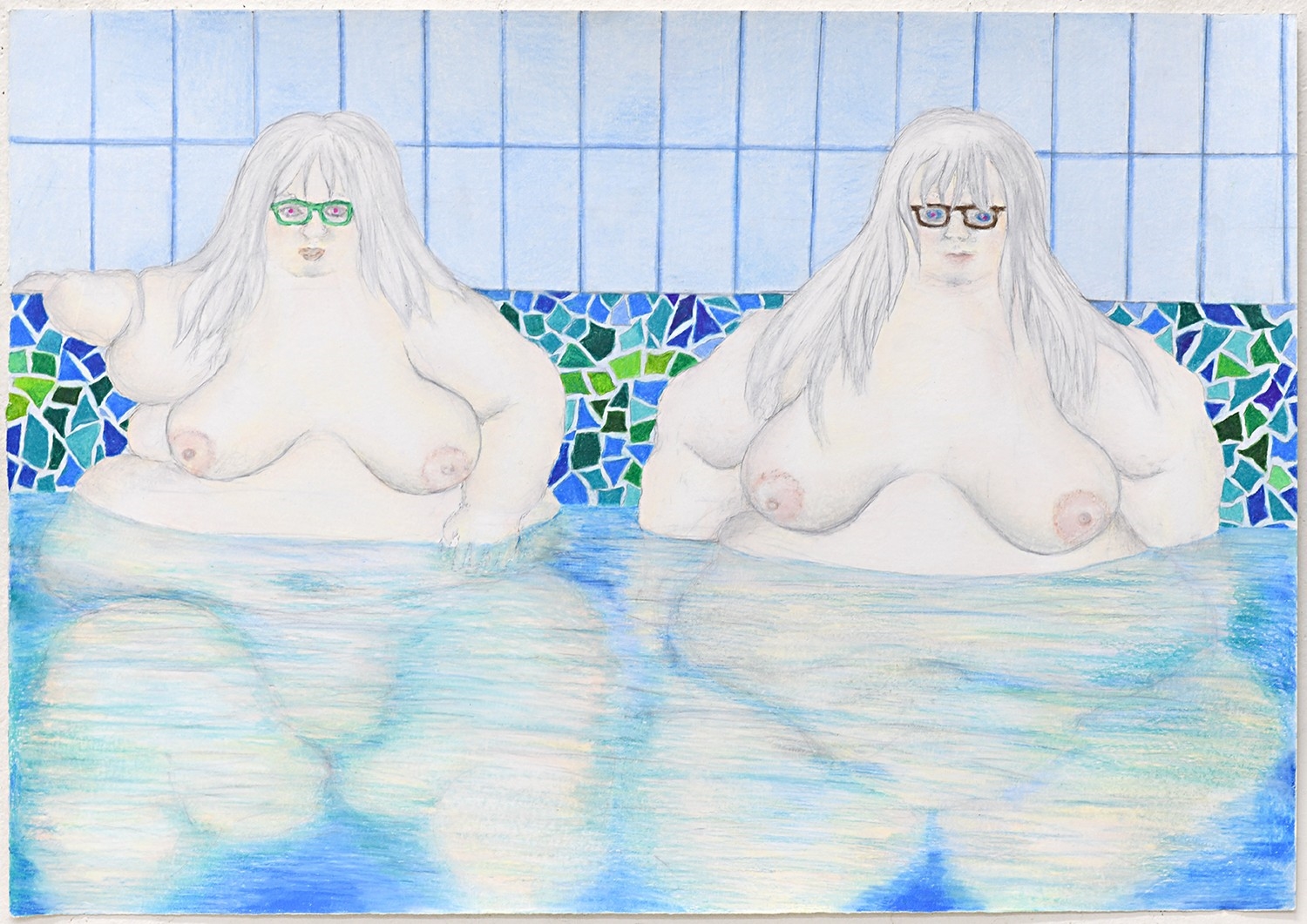 Artwork by Chris Mason, Albino Fattys in Spa, Made of pencil, pencil on paper