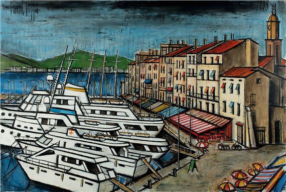 ベルナール・ビュッフェ、【SAINT-TROPEZ-Le port】 Bernard Buffet | Saint Tropez, Le Port (1993) | MutualArt