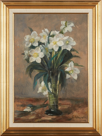 Artwork by Emma Ekwall, Flower still life, Made of oil on canvas