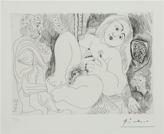A black and white drawing of a woman holding a baby.