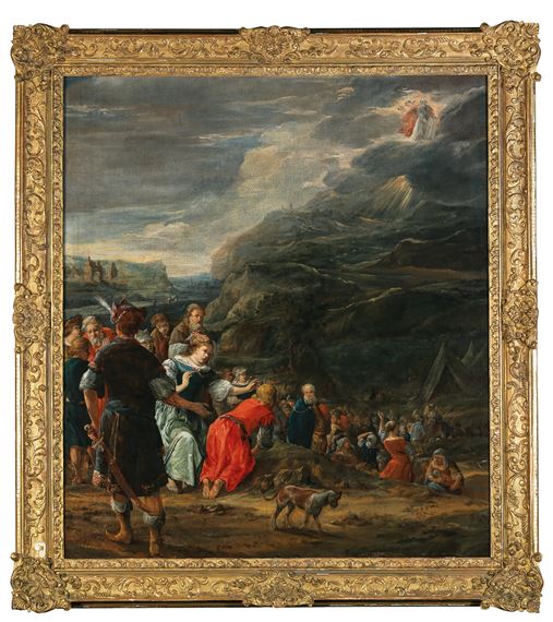 German School, 17th Century | Moses receiving the Ten Commandments ...