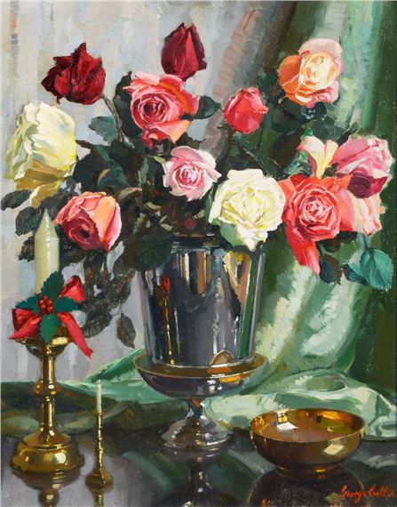 STILL LIFE WITH VASE OF FLOWERS by George Collie