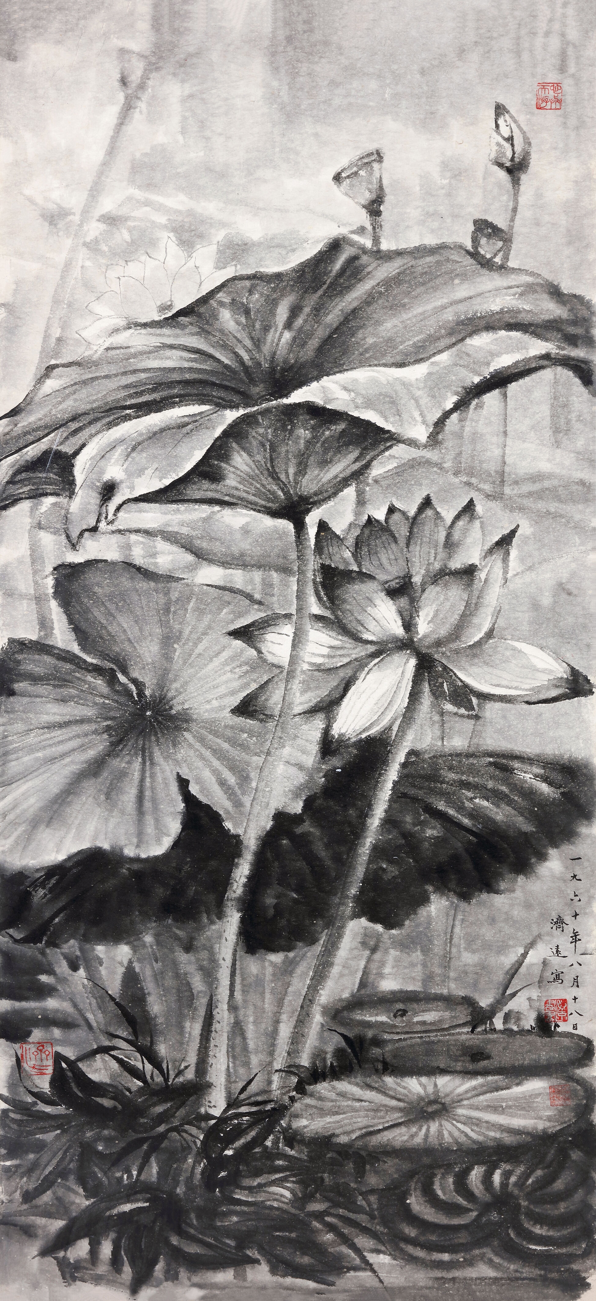 Artwork by Wang Jiyuan, Lotus, Made of Ink on paper